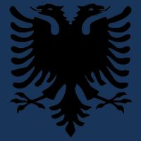 Albanian Flag Eagle Flat Bill Trucker Hat
