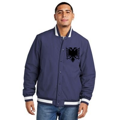 Albanian Flag Eagle Insulated Varsity Jacket