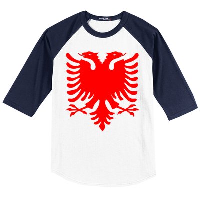 Albanian Flag Eagle Baseball Sleeve Shirt