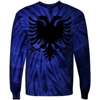 Albanian Flag Eagle Tie-Dye Long Sleeve Shirt