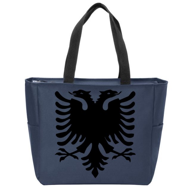 Albanian Flag Eagle Zip Tote Bag