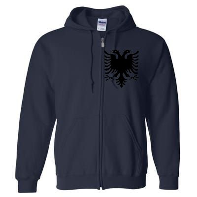 Albanian Flag Eagle Full Zip Hoodie