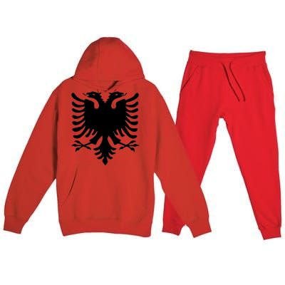 Albanian Flag Eagle Premium Hooded Sweatsuit Set