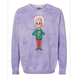 Albert Einstein Cartoon Colorblast Crewneck Sweatshirt