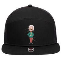 Albert Einstein Cartoon 7 Panel Mesh Trucker Snapback Hat