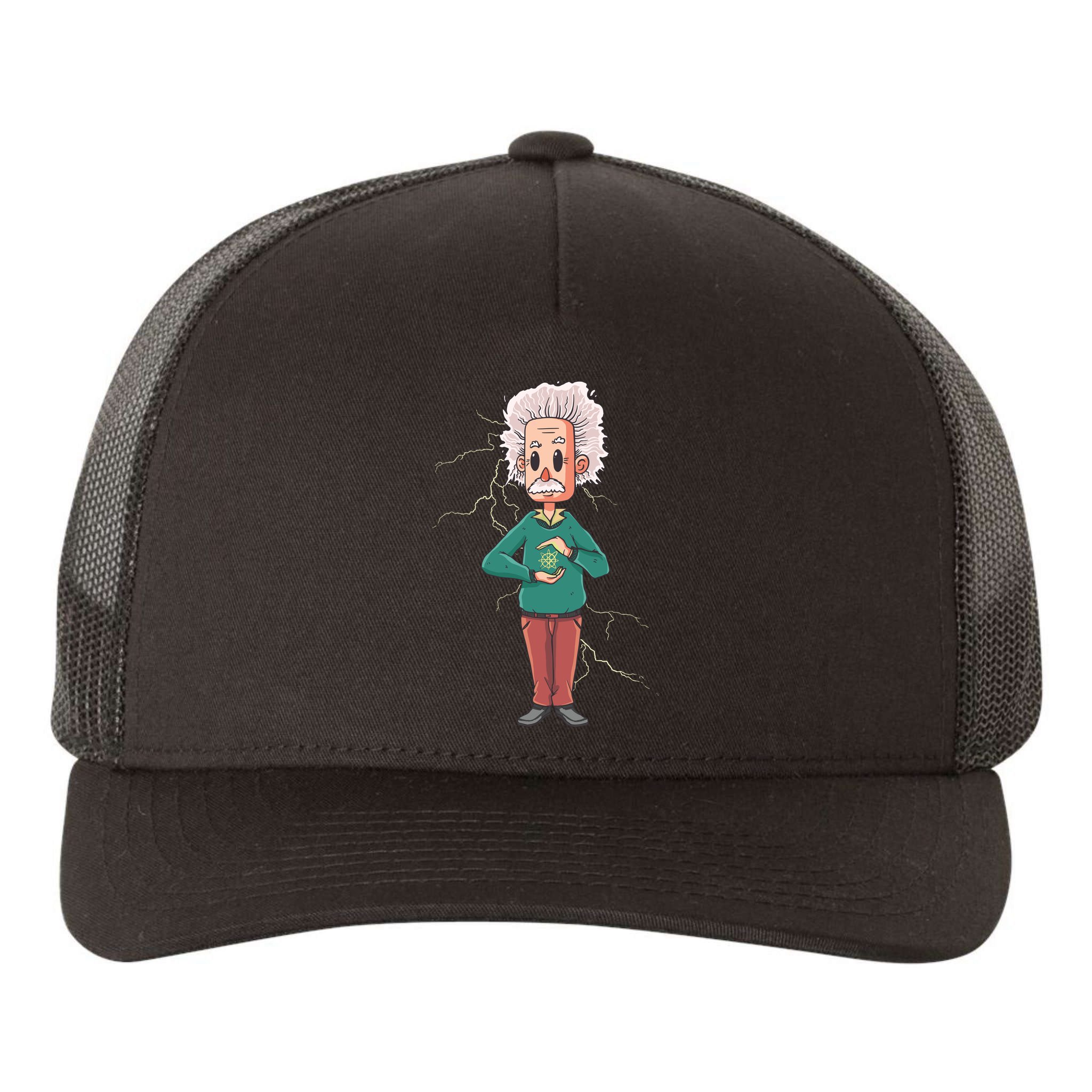 Albert Einstein Cartoon Yupoong Adult 5-Panel Trucker Hat