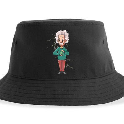 Albert Einstein Cartoon Sustainable Bucket Hat