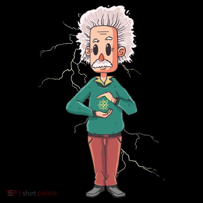 Albert Einstein Cartoon Button