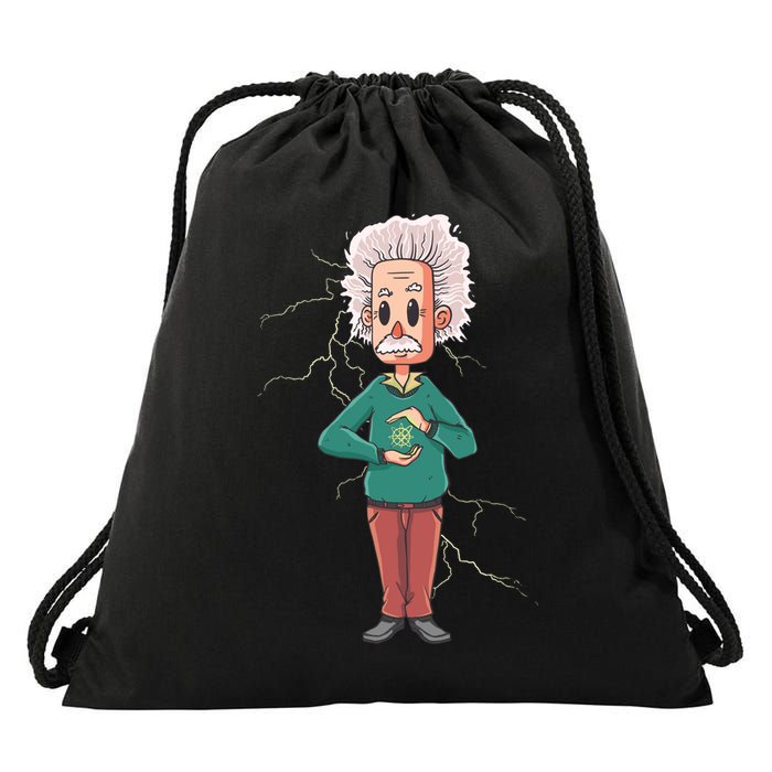 Albert Einstein Cartoon Drawstring Bag