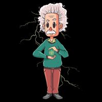 Albert Einstein Cartoon Drawstring Bag