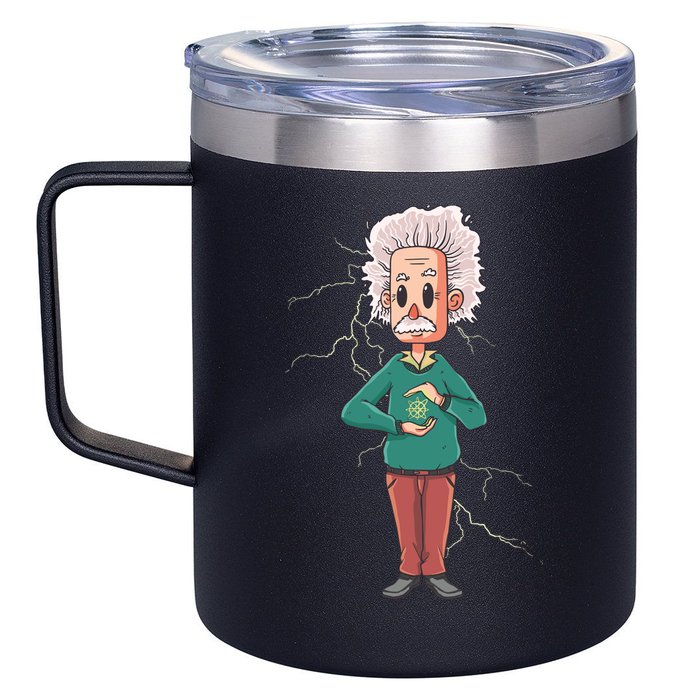 Albert Einstein Cartoon 12oz Stainless Steel Coffee Mug