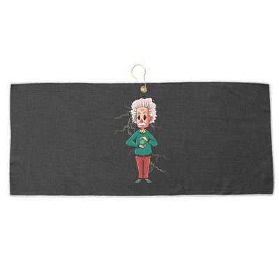 Albert Einstein Cartoon Large Microfiber Waffle Golf Towel