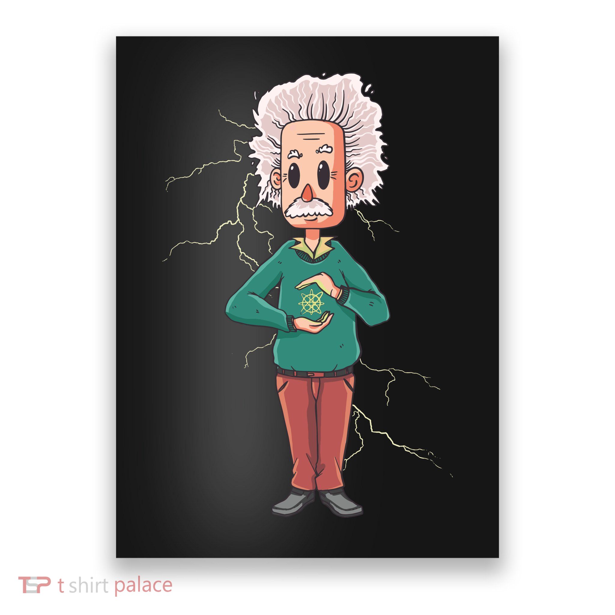 Albert Einstein Cartoon Poster