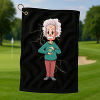 Albert Einstein Cartoon Golf Towel