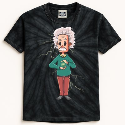 Albert Einstein Cartoon Kids Tie-Dye T-Shirt