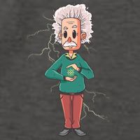 Albert Einstein Cartoon Vector Backpack