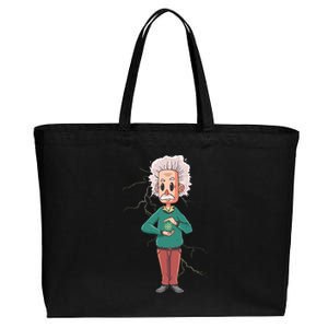 Albert Einstein Cartoon Cotton Canvas Jumbo Tote