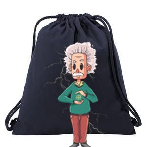 Albert Einstein Cartoon Drawstring Bag