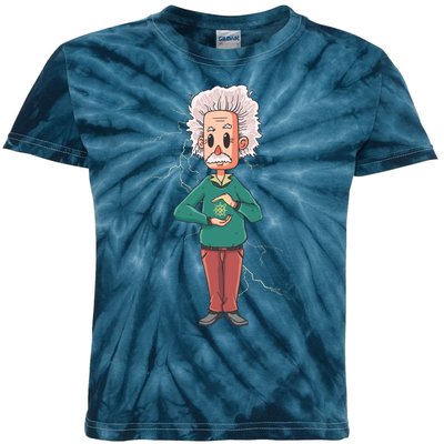 Albert Einstein Cartoon Kids Tie-Dye T-Shirt