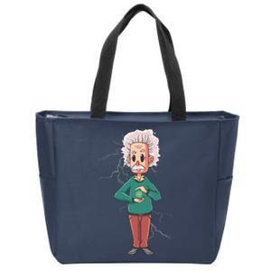 Albert Einstein Cartoon Zip Tote Bag