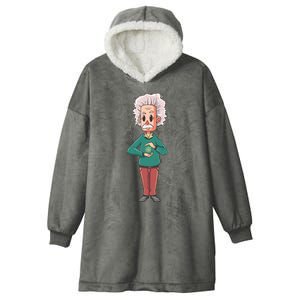 Albert Einstein Cartoon Hooded Wearable Blanket