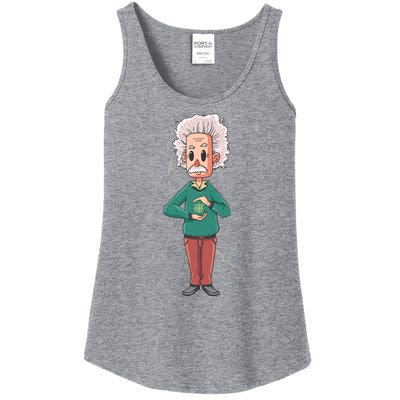 Albert Einstein Cartoon Ladies Essential Tank