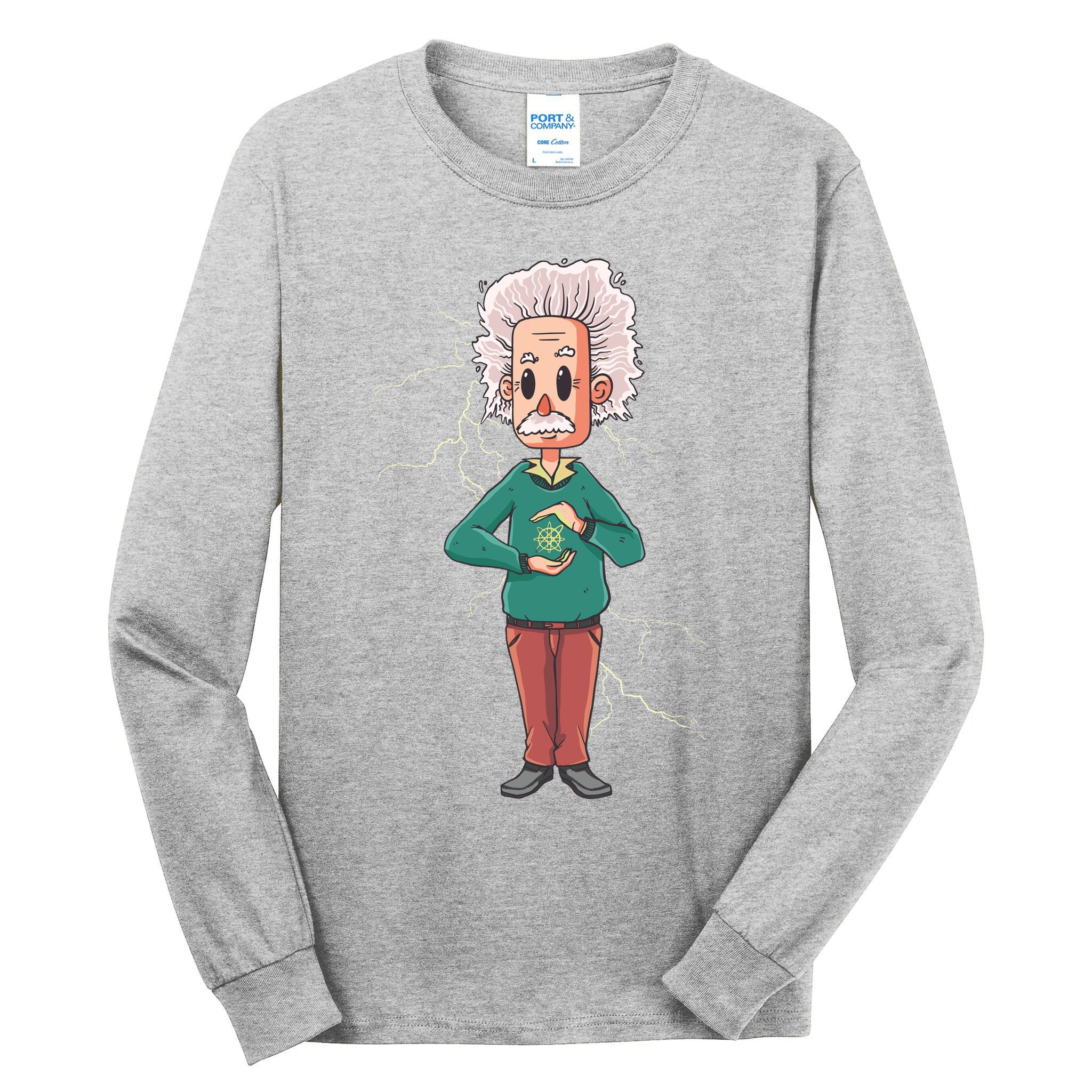 Albert Einstein Cartoon Tall Long Sleeve T-Shirt