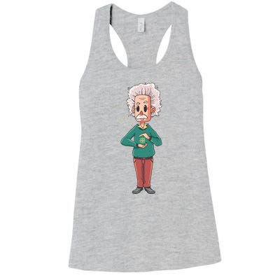 Albert Einstein Cartoon Women's Racerback Tank