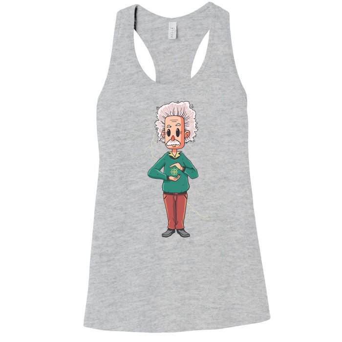 Albert Einstein Cartoon Women's Racerback Tank