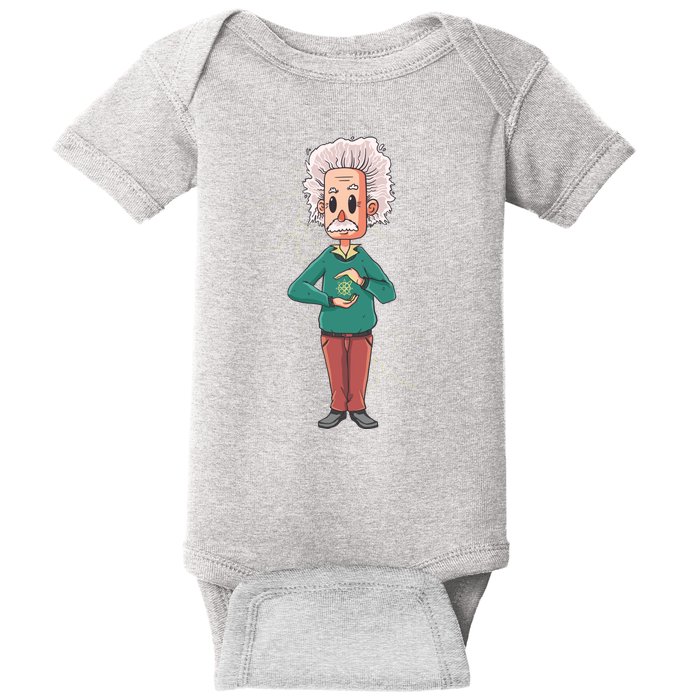 Albert Einstein Cartoon Baby Bodysuit