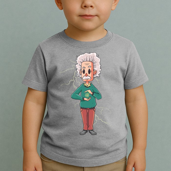 Albert Einstein Cartoon Toddler T-Shirt