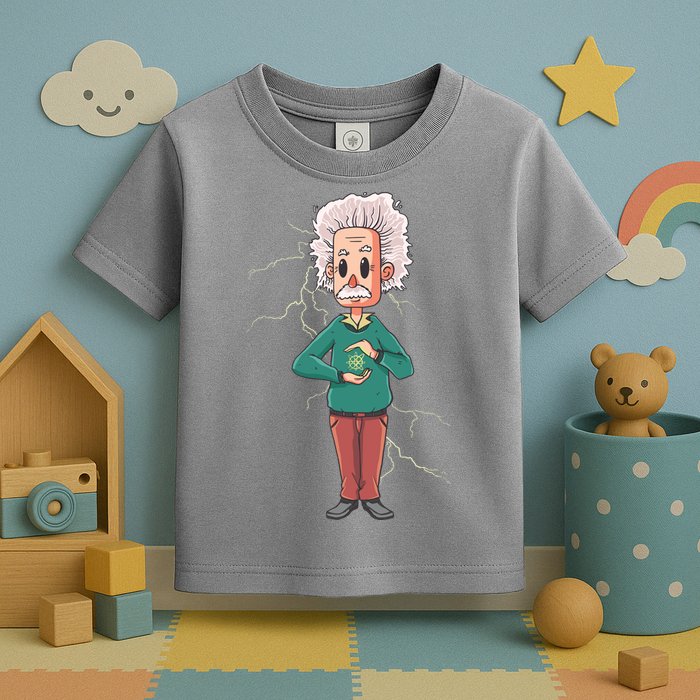 Albert Einstein Cartoon Toddler T-Shirt