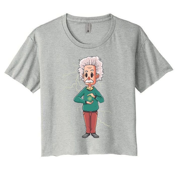 Albert Einstein Cartoon Crop Top