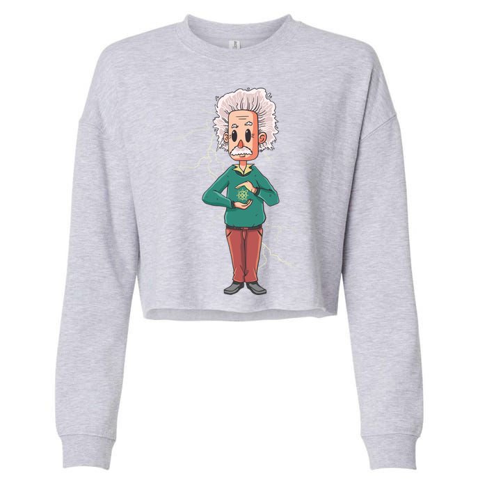 Albert Einstein Cartoon Cropped Pullover Crew