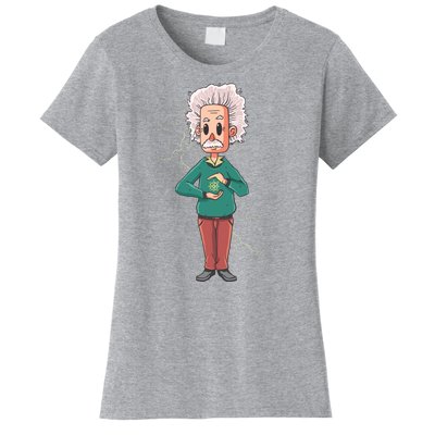 Albert Einstein Cartoon Women's T-Shirt