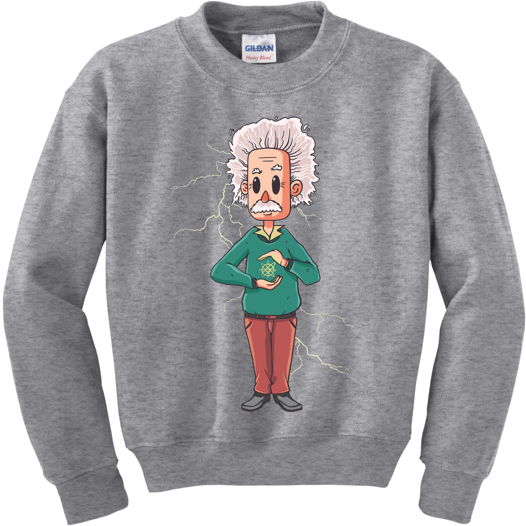 Albert Einstein Cartoon Kids Sweatshirt