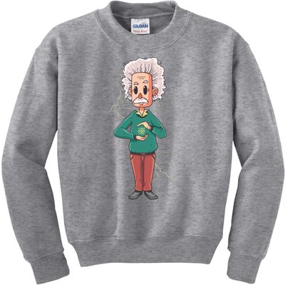 Albert Einstein Cartoon Kids Sweatshirt