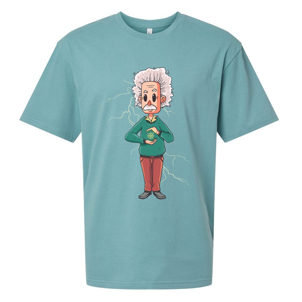 Albert Einstein Cartoon Sueded Cloud Jersey T-Shirt