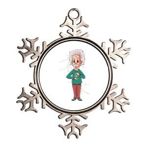 Albert Einstein Cartoon Metallic Star Ornament