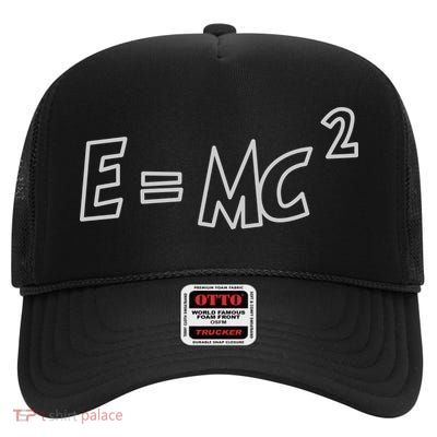 Albert Einstein E=MC2 Equation High Crown Mesh Back Trucker Hat