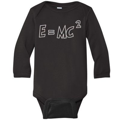 Albert Einstein E=MC2 Equation Baby Long Sleeve Bodysuit