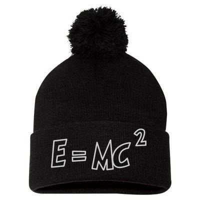 Albert Einstein E=MC2 Equation Pom Pom 12in Knit Beanie