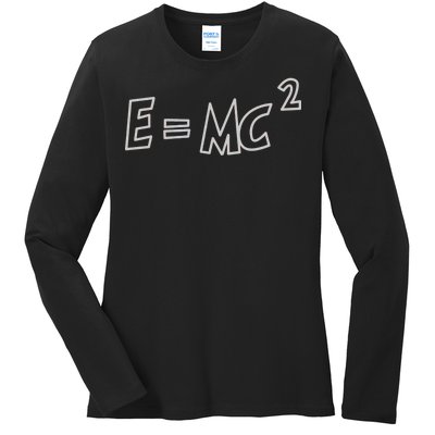 Albert Einstein E=MC2 Equation Ladies Long Sleeve Shirt