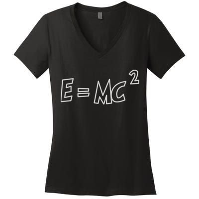 Albert Einstein E=MC2 Equation Women's V-Neck T-Shirt
