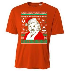 Albert Einstein Ugly Christmas Sweater Cooling Performance Crew T-Shirt