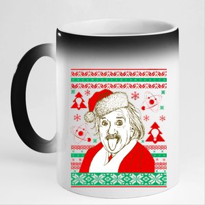 Albert Einstein Ugly Christmas Sweater 11oz Black Color Changing Mug