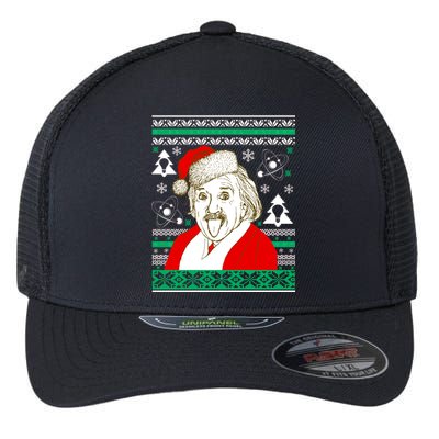 Albert Einstein Ugly Christmas Sweater Flexfit Unipanel Trucker Cap