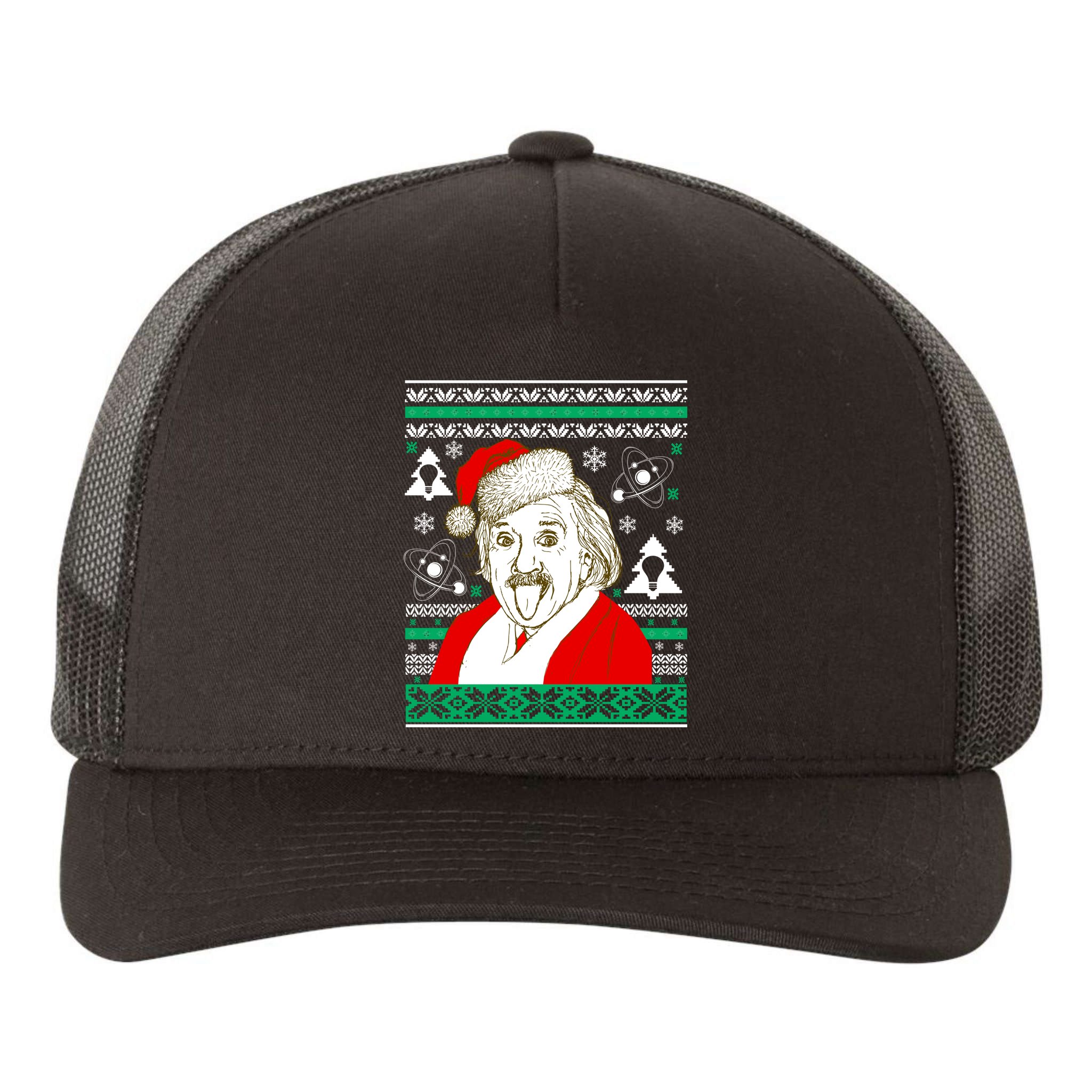 Albert Einstein Ugly Christmas Sweater Yupoong Adult 5-Panel Trucker Hat