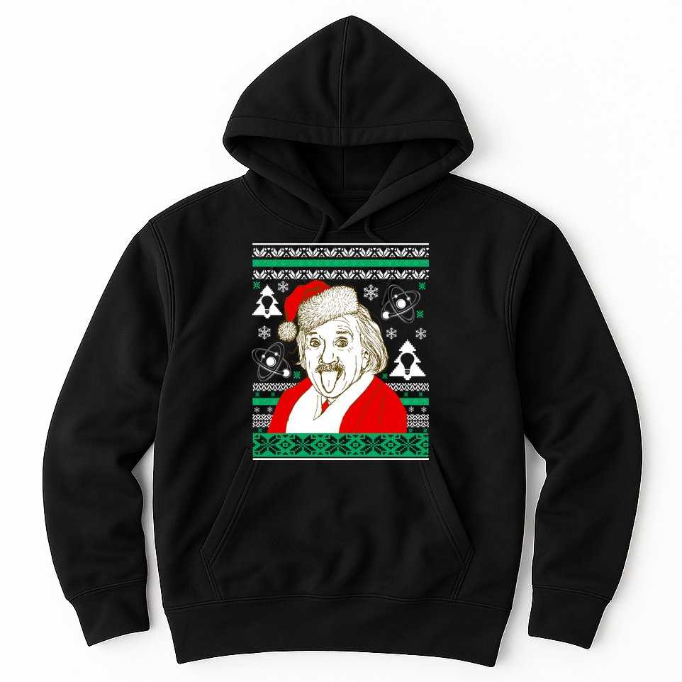 Albert Einstein Ugly Christmas Sweater Hoodie