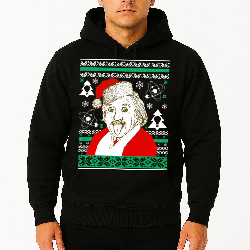 Albert Einstein Ugly Christmas Sweater Hoodie